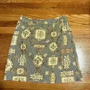 Talbots Vintage print cotton mini skirt